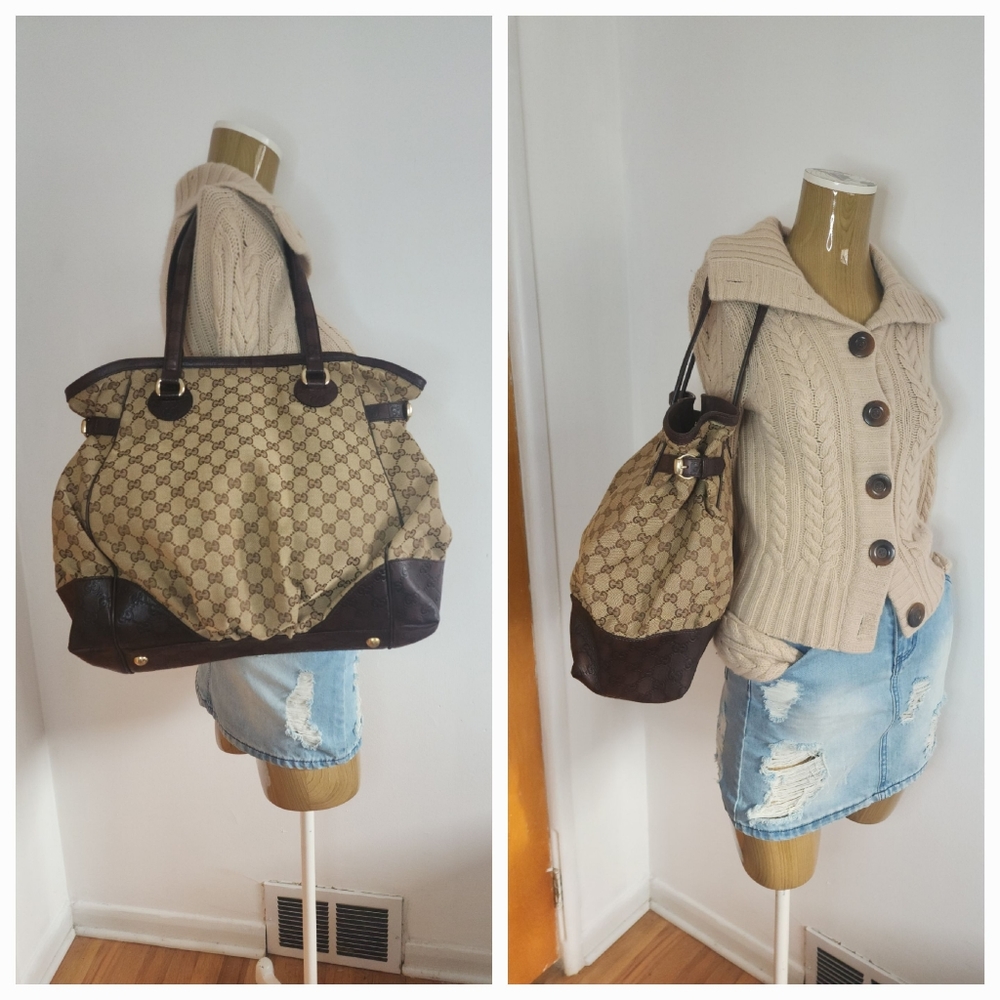 GUCCI GG Canvas / Guccissima Full Moon Tote Bag